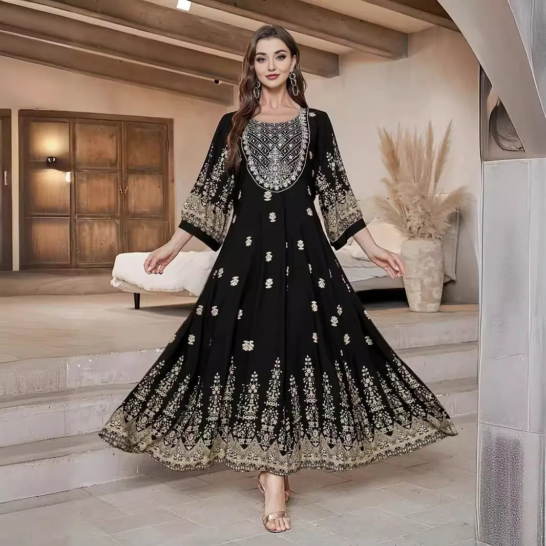 Ethnic Collection Embroidered Cotton Maxi Dress