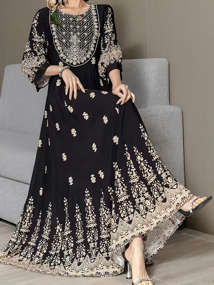 Ethnic Collection Embroidered Cotton Maxi Dress