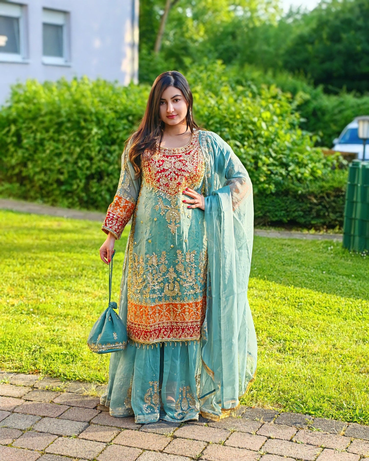 Rang-e-Noor – Luxury Chiffon Dress - Light Green