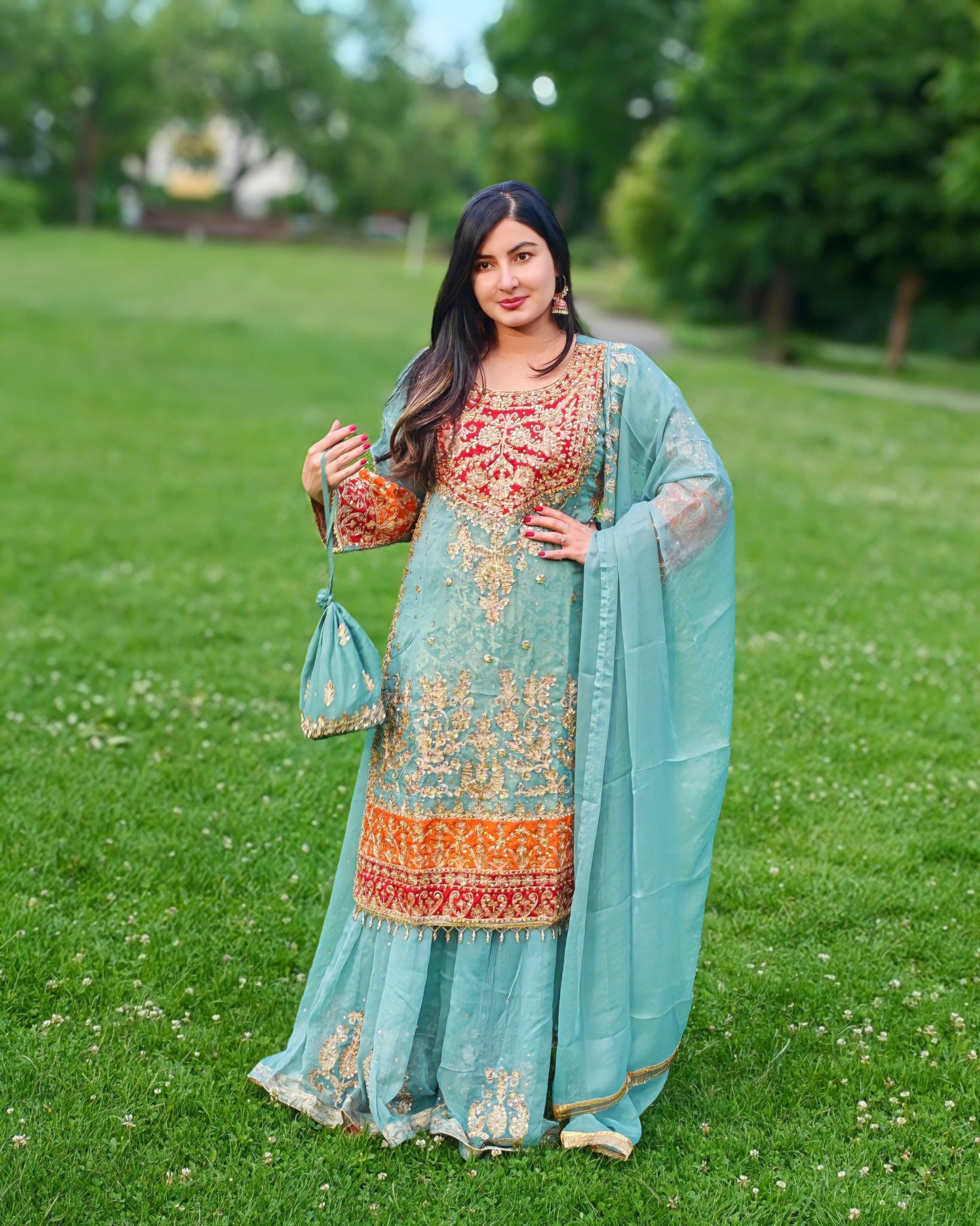 Rang-e-Noor – Luxury Chiffon Dress - Light Green