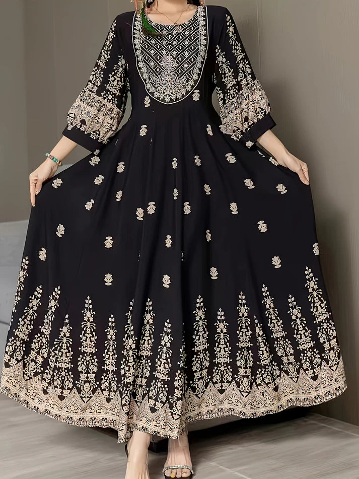 Ethnic Collection Embroidered Cotton Maxi Dress