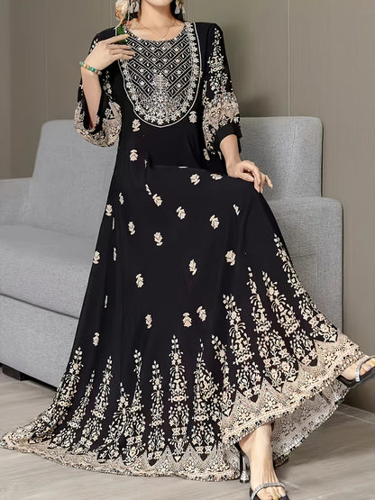 Ethnic Collection Embroidered Cotton Maxi Dress