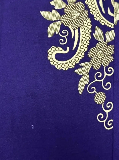 Bohemian Grace | Free Size Embroidered Maxi Dress Purple