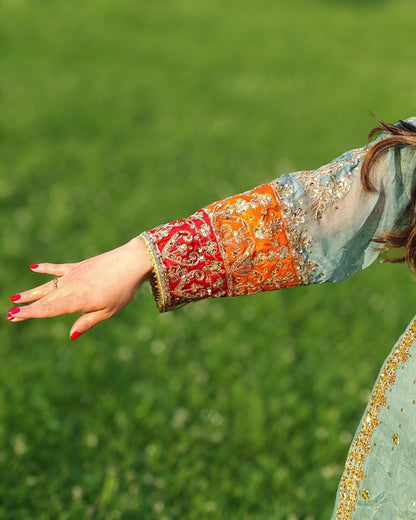 Rang-e-Noor – Luxury Chiffon Dress - Light Green