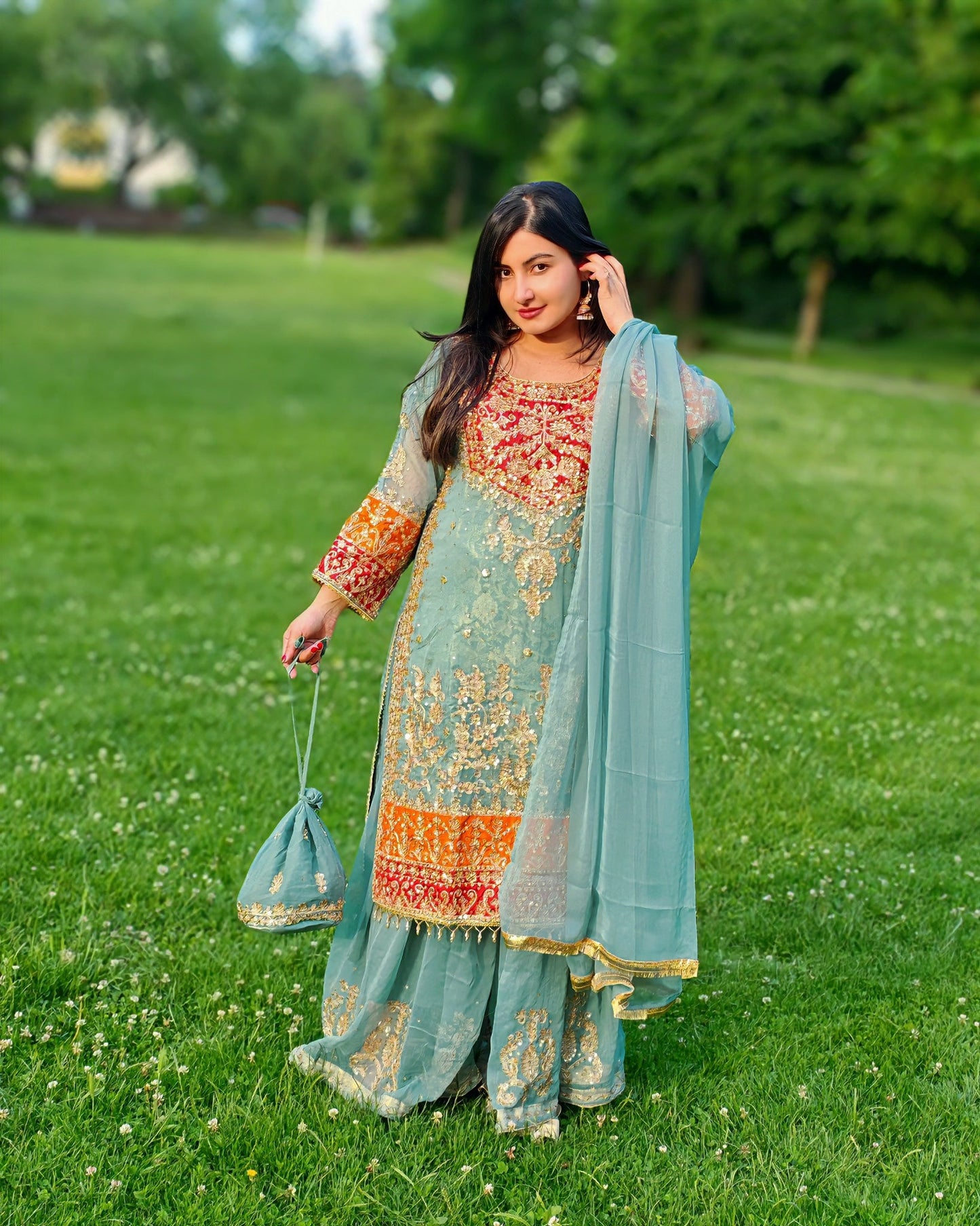 Rang-e-Noor – Luxury Chiffon Dress - Light Green