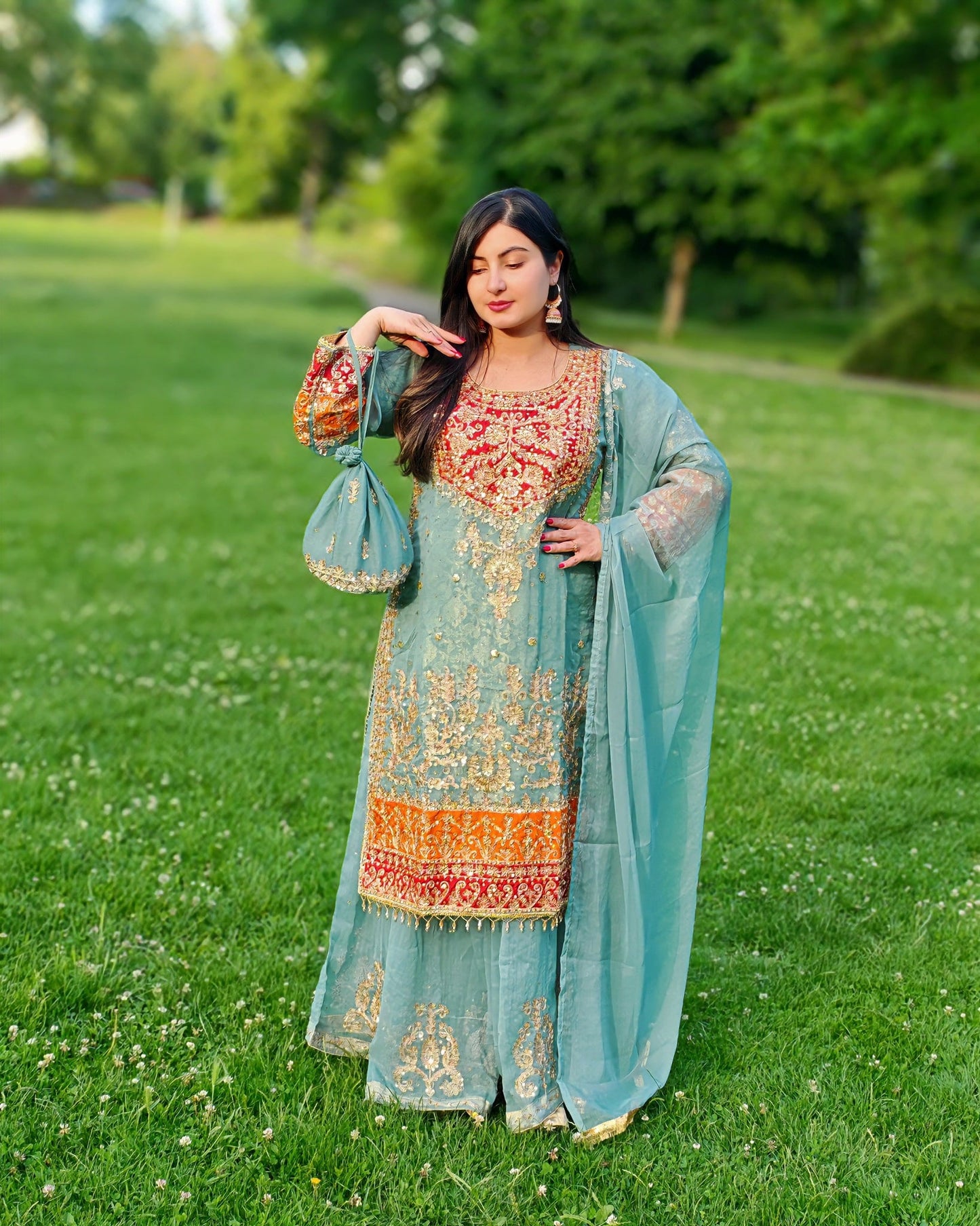 Rang-e-Noor – Luxury Chiffon Dress - Light Green