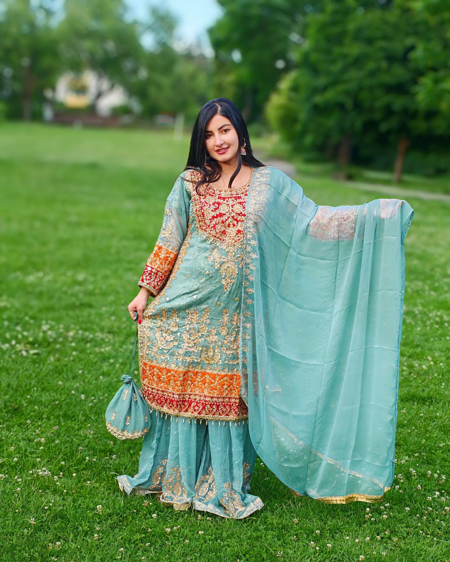Rang-e-Noor – Luxury Chiffon Dress - Light Green