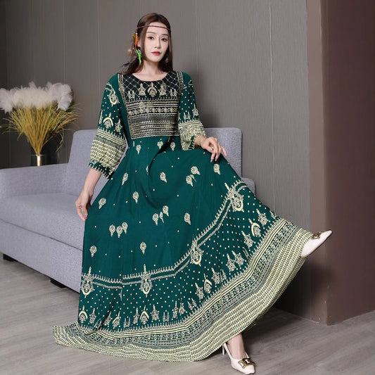 Afghan Ethnic Embroidered Maxi Dress