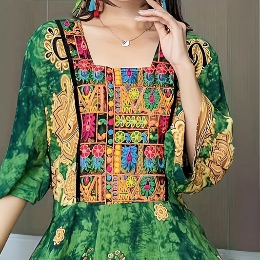 Afghan Embroidered Vintage Maxi Dress