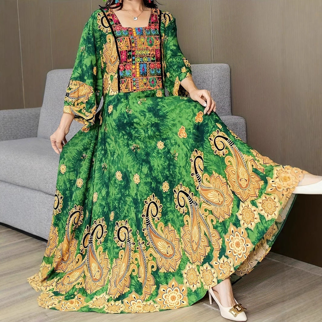 Afghan Embroidered Vintage Maxi Dress
