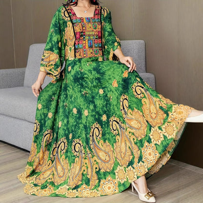 Afghan Embroidered Vintage Maxi Dress