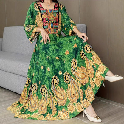 Afghan Embroidered Vintage Maxi Dress