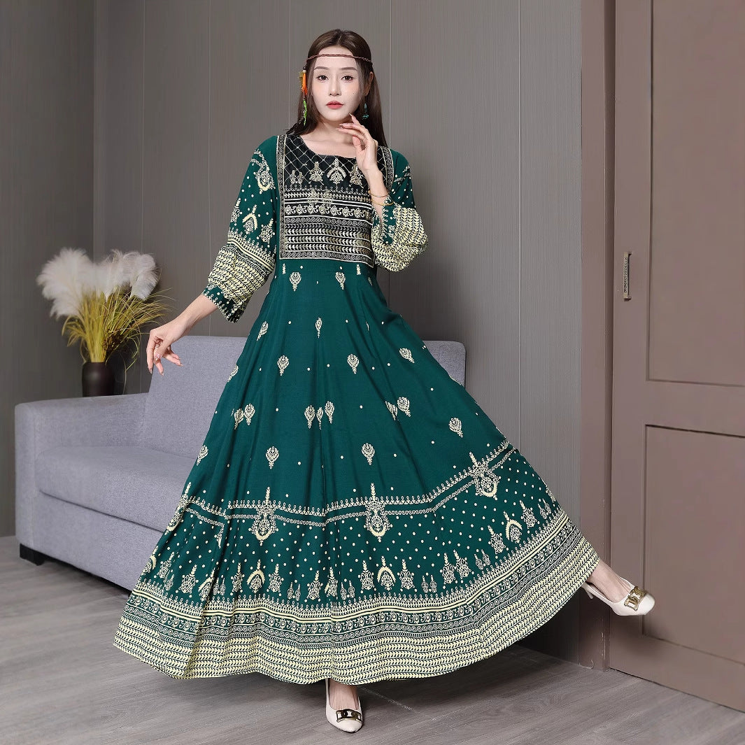 Afghan Ethnic Embroidered Maxi Dress
