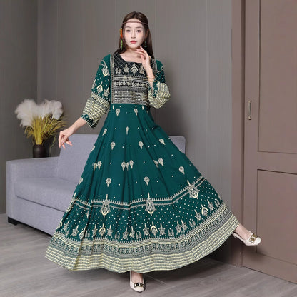 Afghan Ethnic Embroidered Maxi Dress
