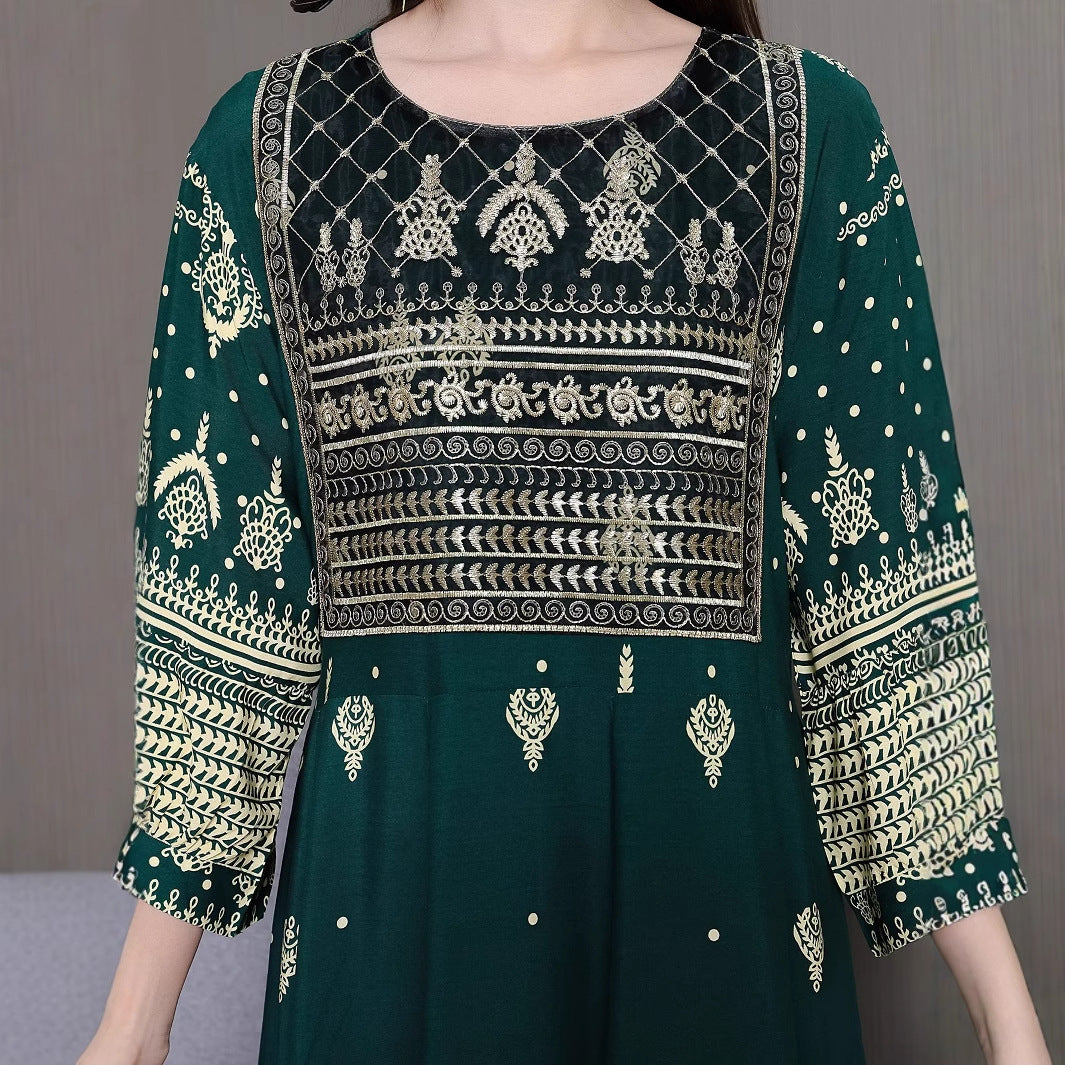 Afghan Ethnic Embroidered Maxi Dress