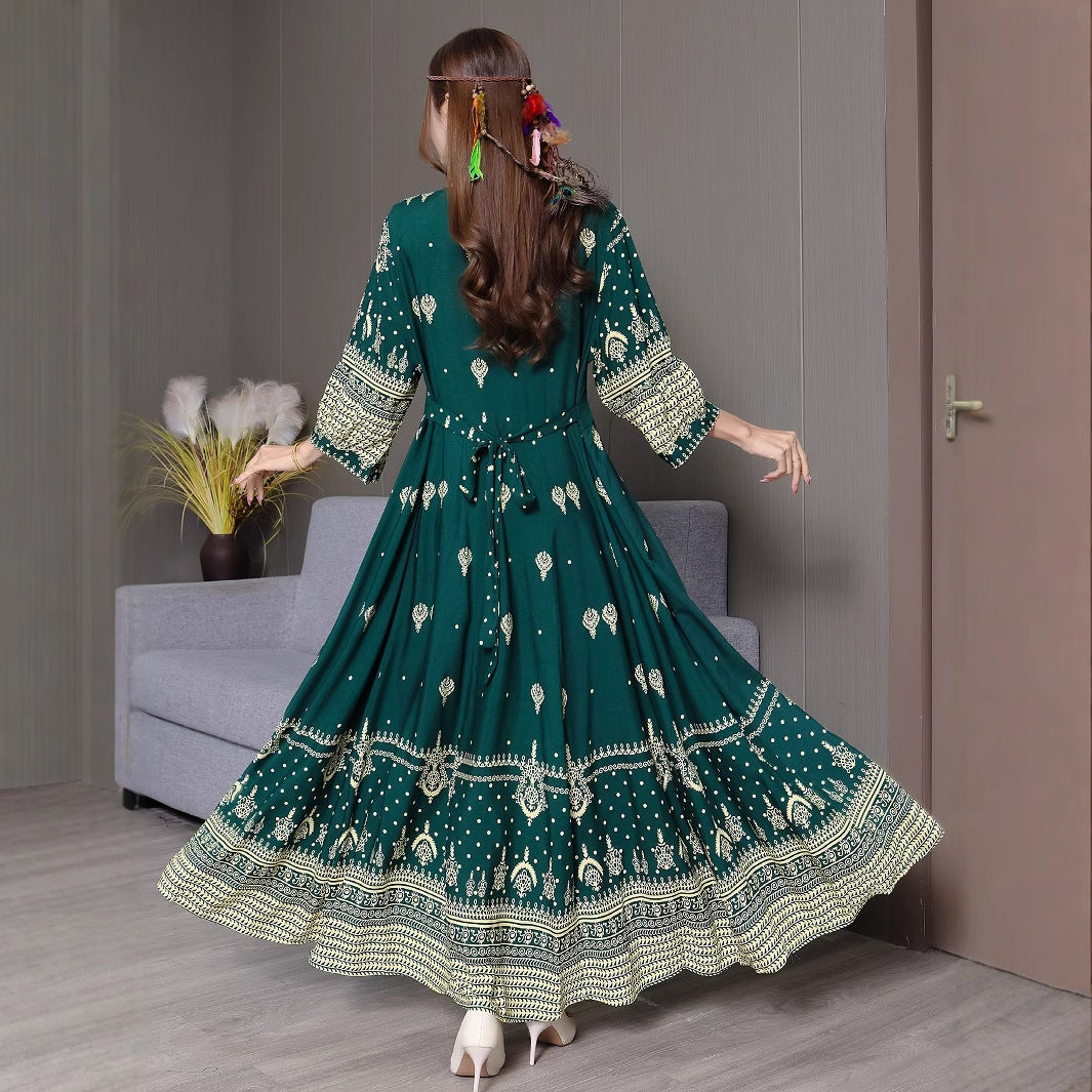 Afghan Ethnic Embroidered Maxi Dress