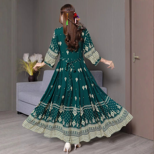 Afghan Ethnic Embroidered Maxi Dress