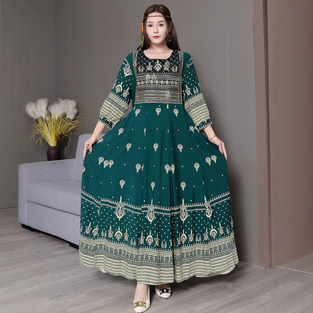 Afghan Ethnic Embroidered Maxi Dress