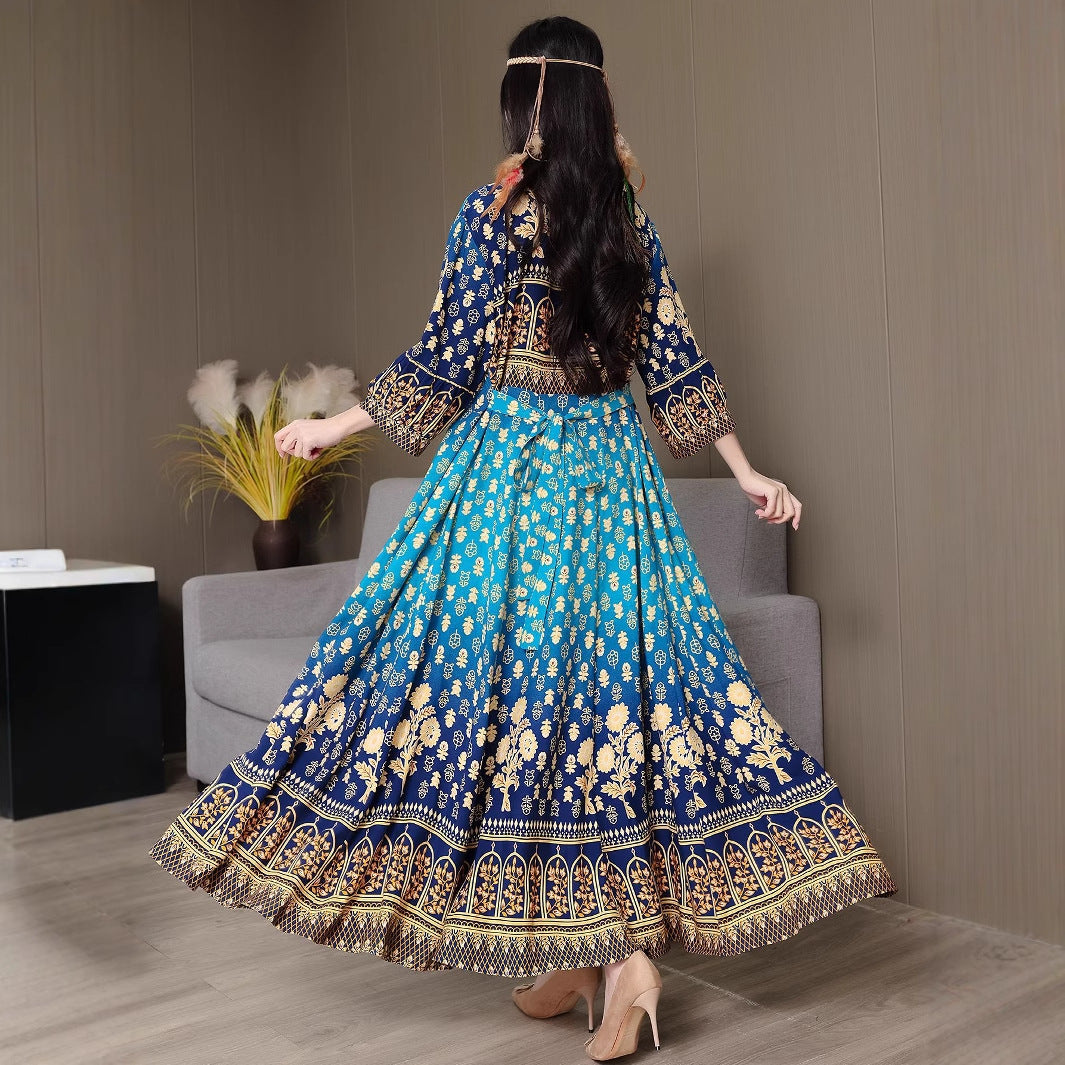 Bohemian Style Ethnic Embroidered Maxi Dress