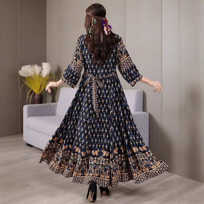 Bohemian Style Ethnic Embroidered Dress
