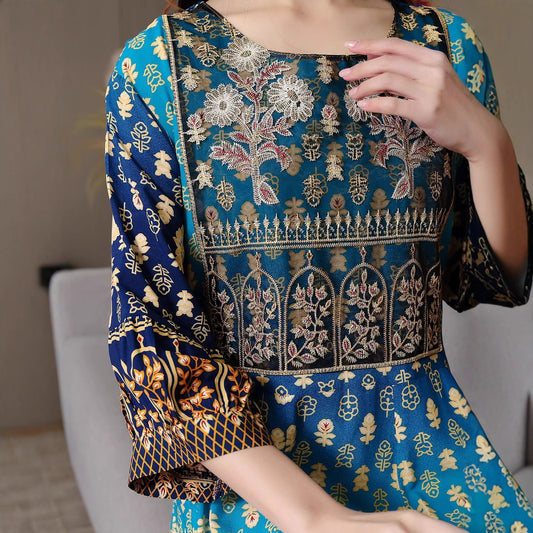 Bohemian Style Ethnic Embroidered Maxi Dress