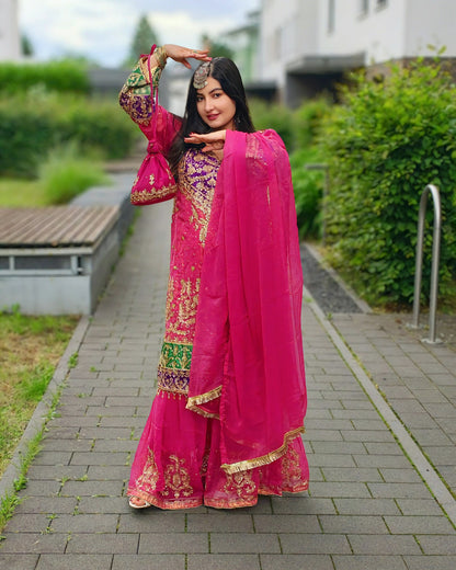 Rang-e-Noor – Luxury Chiffon Dress - Pink