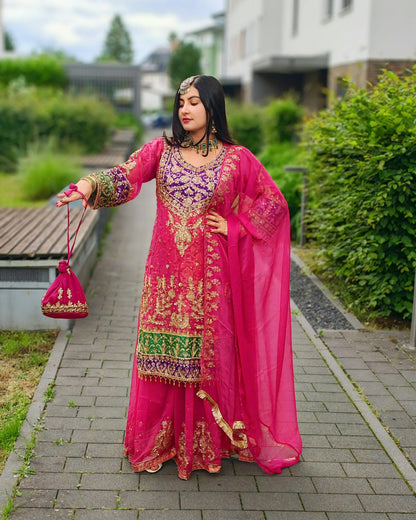 Rang-e-Noor – Luxury Chiffon Dress - Pink