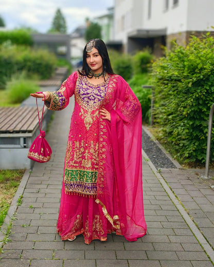 Rang-e-Noor – Luxury Chiffon Dress - Pink