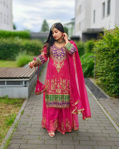 Rang-e-Noor – Luxury Chiffon Dress - Pink