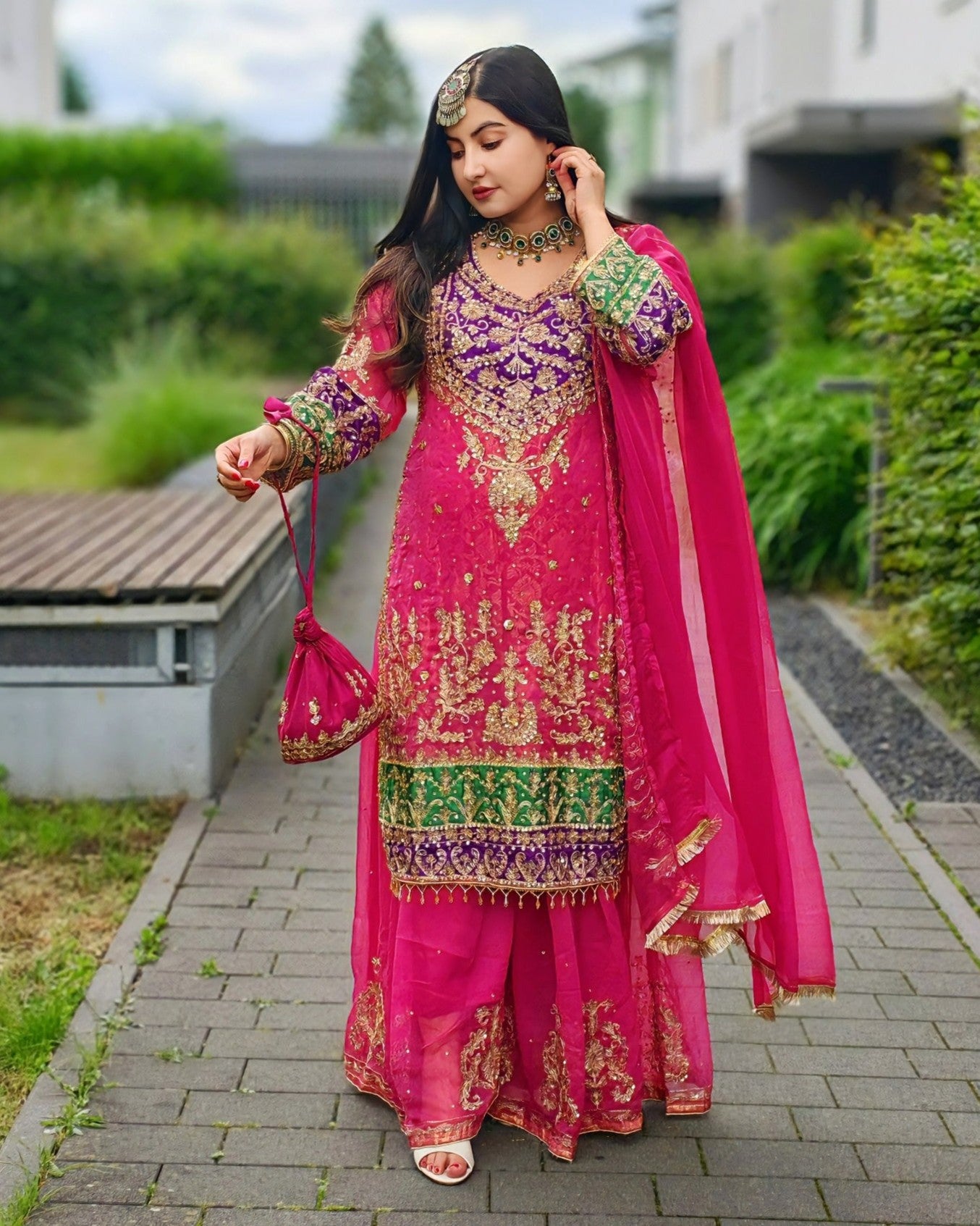Rang-e-Noor – Luxury Chiffon Dress - Pink