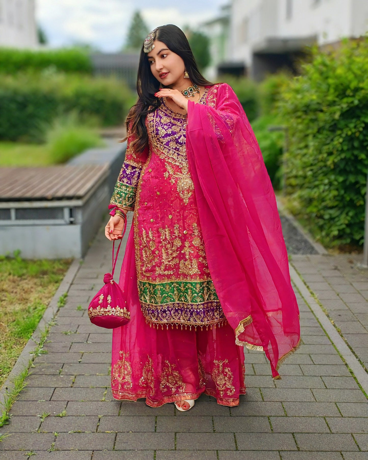 Rang-e-Noor – Luxury Chiffon Dress - Pink