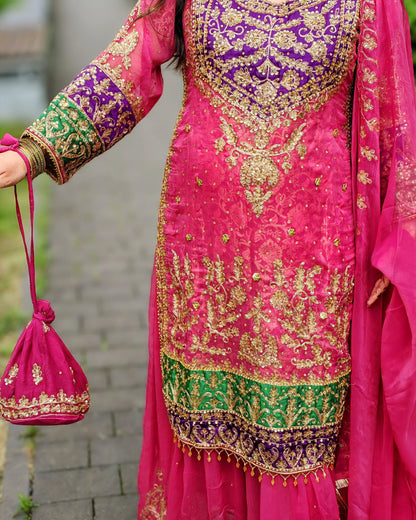 Rang-e-Noor – Luxury Chiffon Dress - Pink