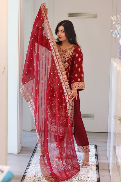 Bahara - Luxury Party & Wedding Dress - Red