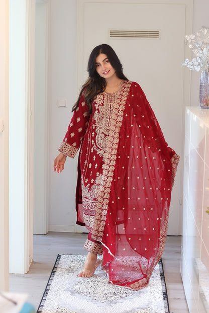 Bahara - Luxury Party & Wedding Dress - Red