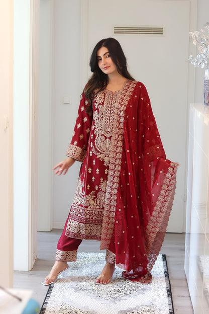Bahara - Luxury Party & Wedding Dress - Red
