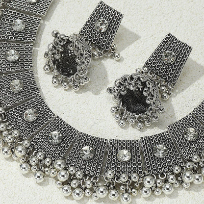 Golden Grace | Indian-Afghan Ethnic Necklace & Earrings Set