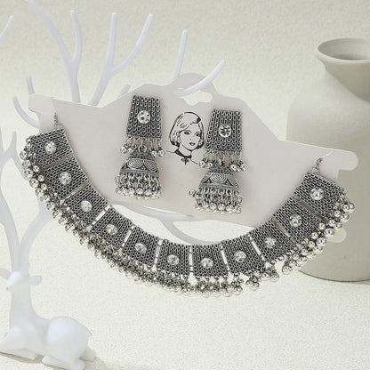Golden Grace | Indian-Afghan Ethnic Necklace & Earrings Set