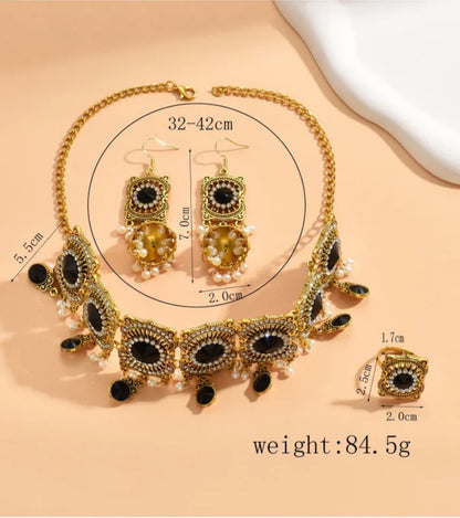 Indian Afghani Vintage Gold Plated Jewellery Set