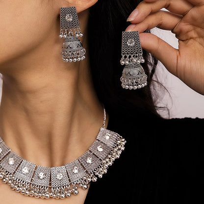 Golden Grace | Indian-Afghan Ethnic Necklace & Earrings Set