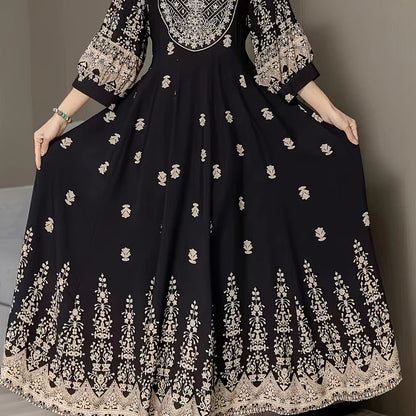 Ethnic Collection Embroidered Cotton Maxi Dress